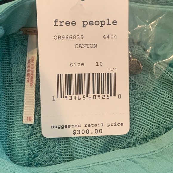 NWT $300 Free People Cleo Mini Dress Canton Size 10 Green Cocktail Open Back - Picture 10 of 16